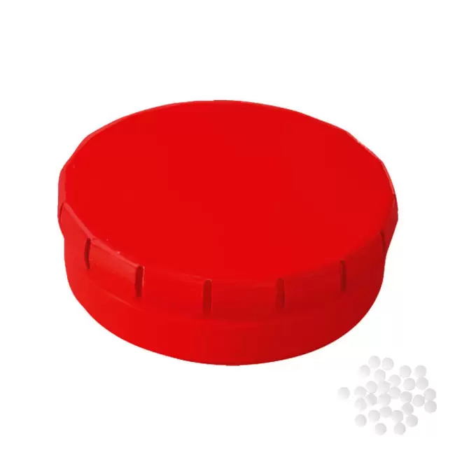BOÎTE À BONBONS PUBLICITAIRE BIO 'CLIC CLAC' - rouge mat