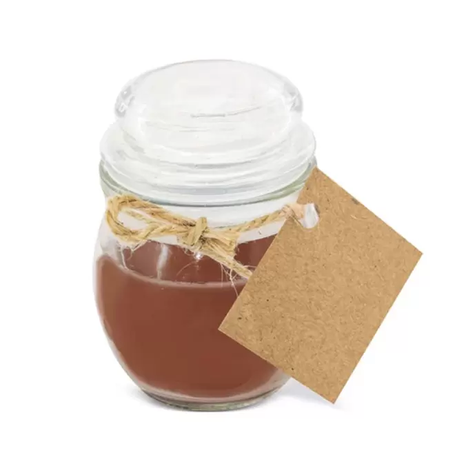 BOUGIE PARFUMEE PERSONNALISEE POT EN VERRE 'BIGOUR' - café