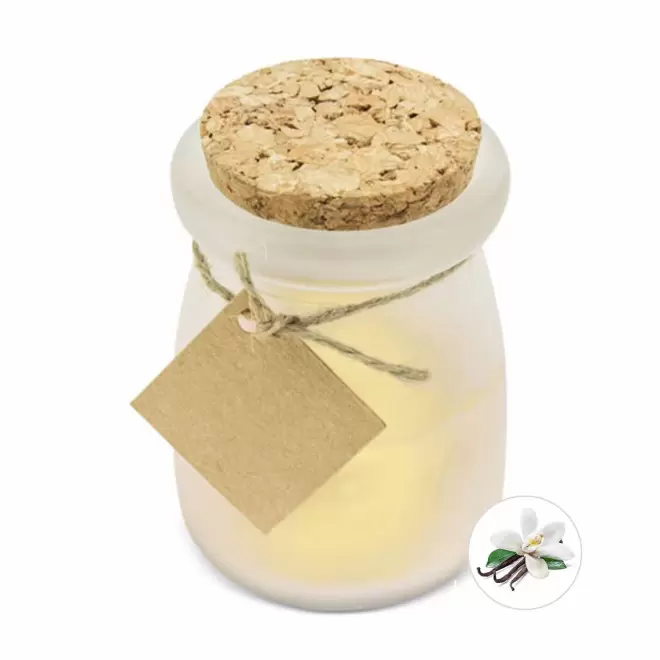 BOUGIE PARFUMEE PERSONNALISABLE EN VERRE LIEGE 'BIGOUR' - vanille