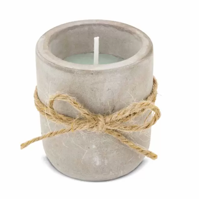 BOUGIE PARFUMEE PERSONNALISEE DANS POT EFFET CIMENT 'CIMBI' - narcisse