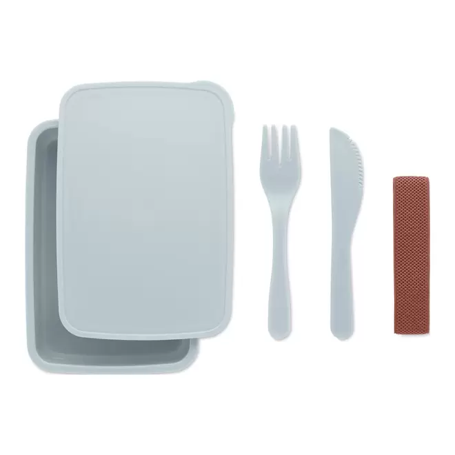 RAPIDE 4J - LUNCH BOX PERSONNALISÉE AVEC COUVERTS 'DOPPITA' - bleu ciel