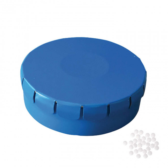 EXPRESS 48H - BOÎTE À BONBONS PUBLICITAIRE 'CLIC CLAC' - bleu clair