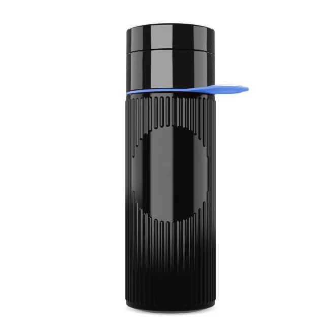 BOUTEILLE 500 ML PERSONNALISABLE 'ATLANTIS RING' - noir/bleu clair