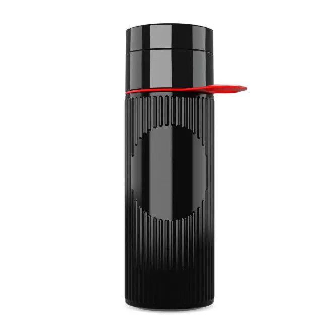 BOUTEILLE 500 ML PERSONNALISABLE 'ATLANTIS RING' - noir/rouge