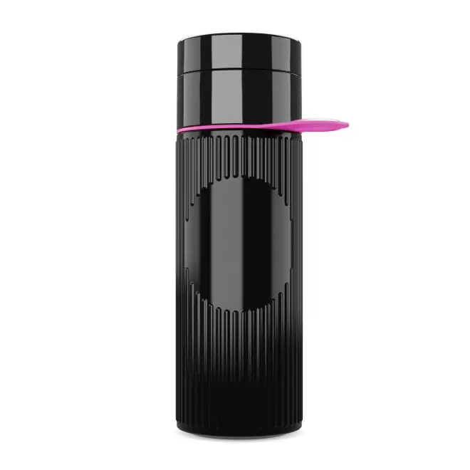 BOUTEILLE 500 ML PERSONNALISABLE 'ATLANTIS RING' - noir/rose