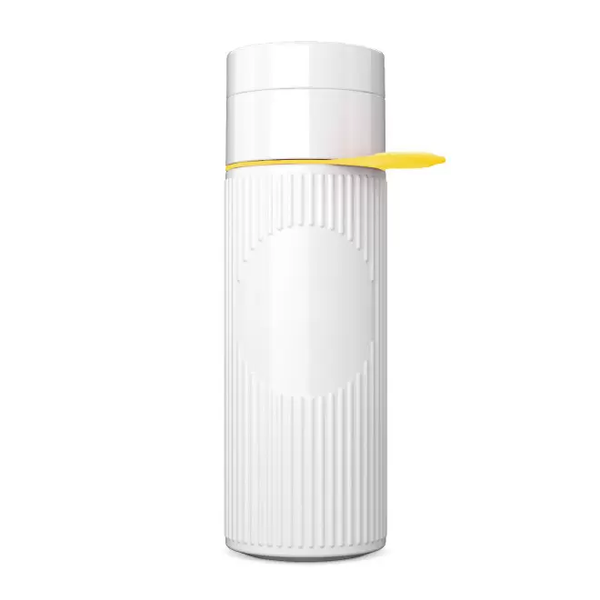 BOUTEILLE 500 ML PERSONNALISABLE 'ATLANTIS RING' - blanc/jaune