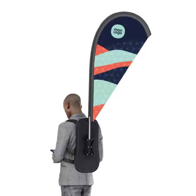 SAC A DOS PORTE-DRAPEAU PERSONNALISÉ 'BANDERA' - forme goutte