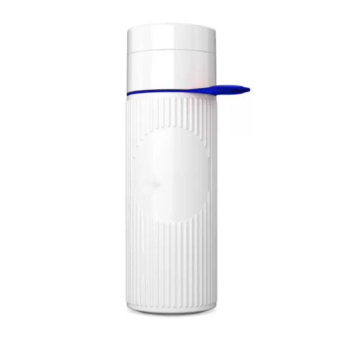 BOUTEILLE 500 ML PERSONNALISABLE 'ATLANTIS RING' - blanc/bleu foncé