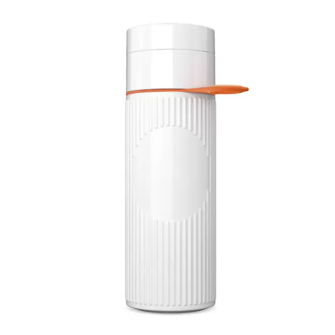 BOUTEILLE 500 ML PERSONNALISABLE 'ATLANTIS RING' - blanc/orange