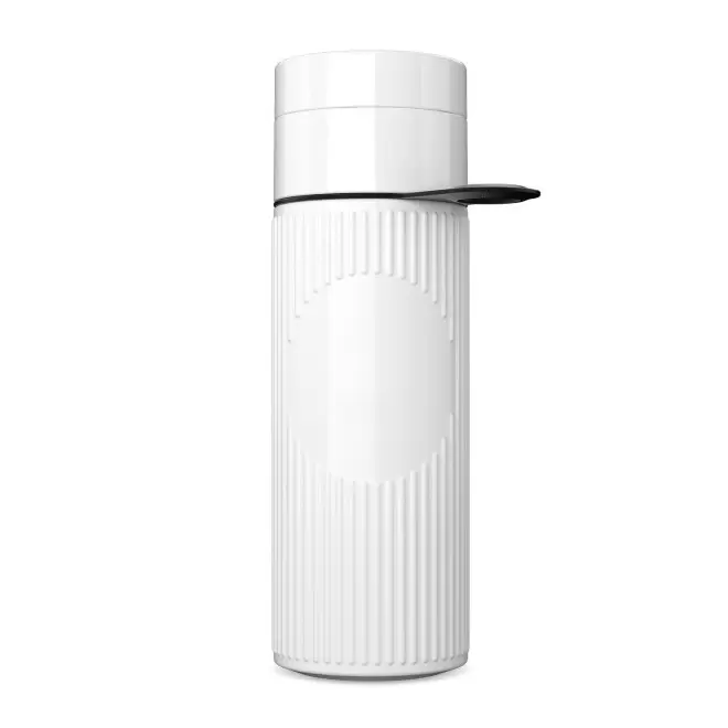 BOUTEILLE 500 ML PERSONNALISABLE 'ATLANTIS RING' - blanc/noir