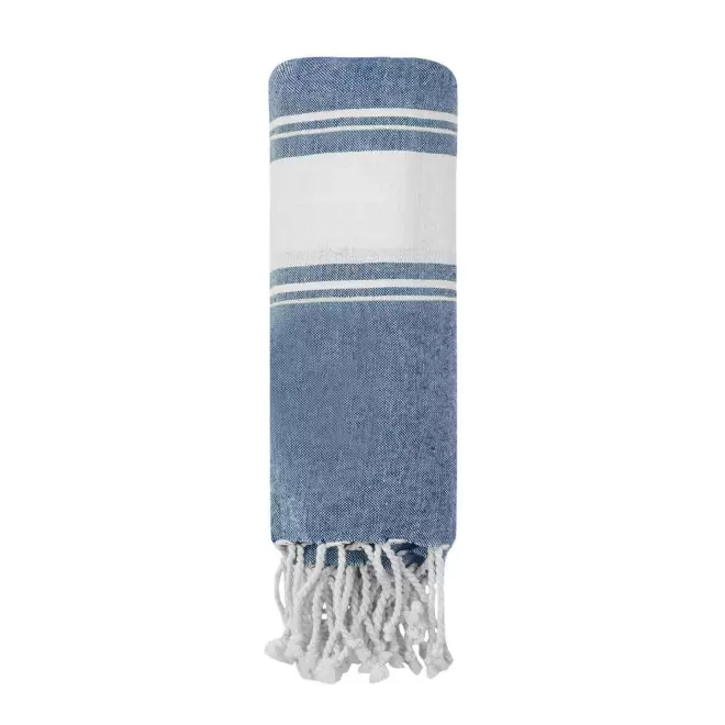 PAREO/FOUTA PERSONNALISABLE 'HORTENSE 180 CLASSIC' - bleu marine