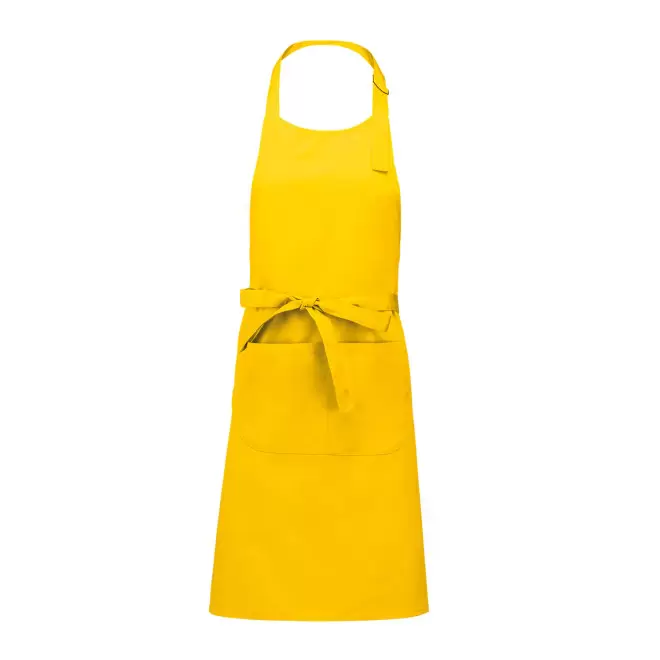 TABLIER LONG PERSONNALISE COTON 280G POCHE 'KARITAB' - jaune