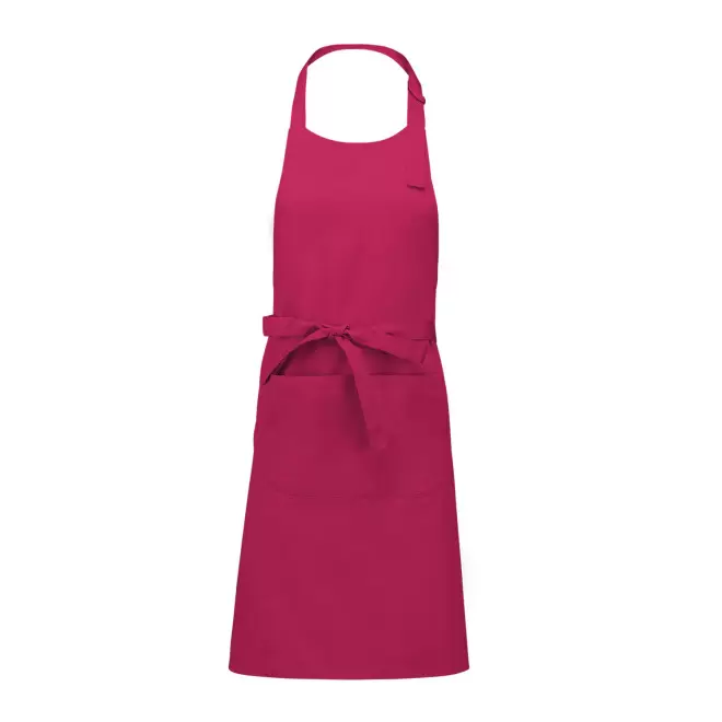 TABLIER LONG PERSONNALISE COTON 280G POCHE 'KARITAB' - fuchsia