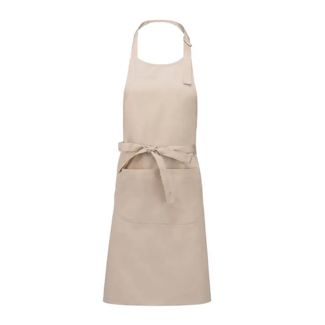 TABLIER LONG PERSONNALISE COTON 280G POCHE 'KARITAB' - crème