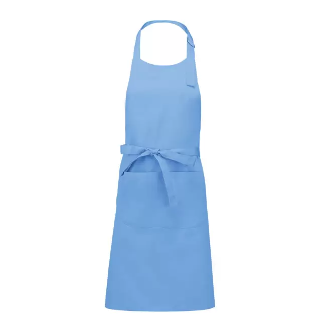 TABLIER LONG PERSONNALISE COTON 280G POCHE 'KARITAB' - bleu ciel
