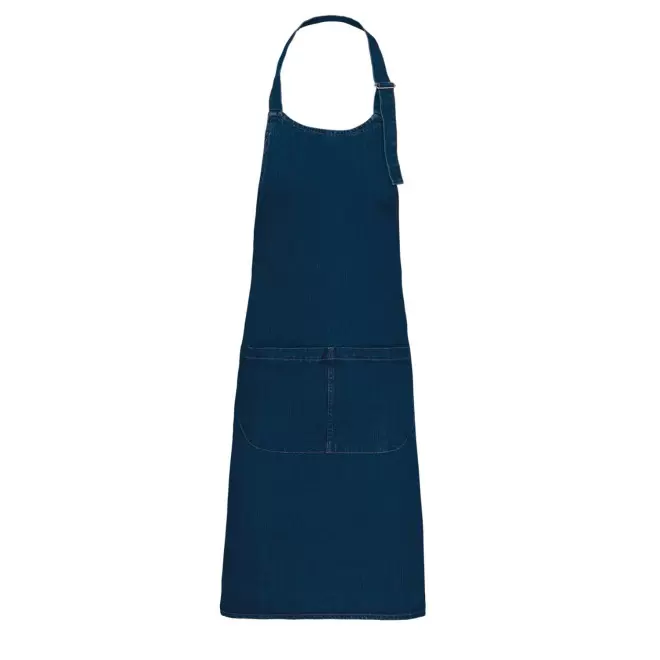 TABLIER LONG PERSONNALISE COTON 280G POCHE 'KARITAB' - denim