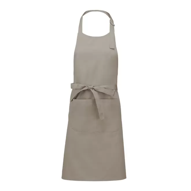 TABLIER LONG PERSONNALISABLE EN POLYCOTON 190 POCHE 'KARITAB' - beige