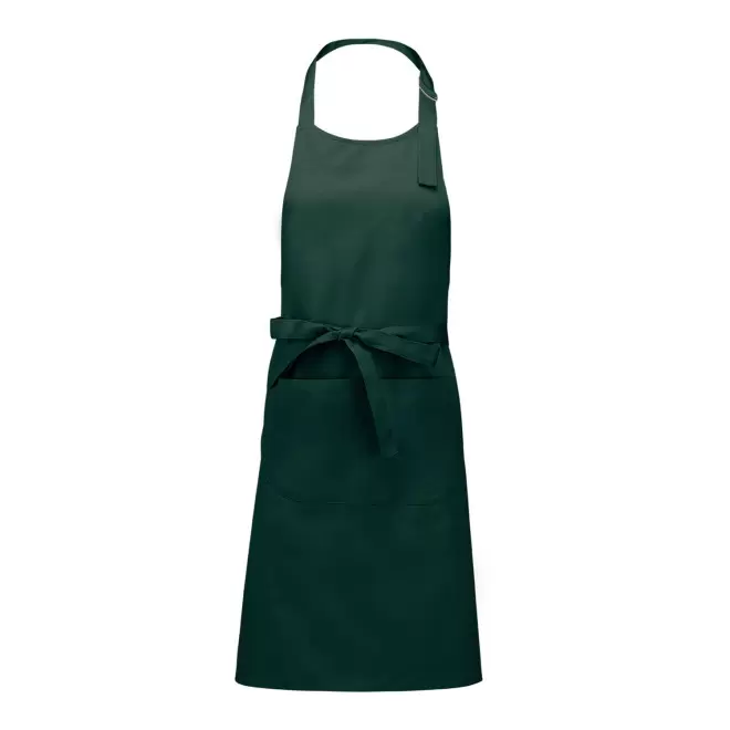 TABLIER LONG PERSONNALISABLE EN POLYCOTON 190 POCHE 'KARITAB' - vert bouteille