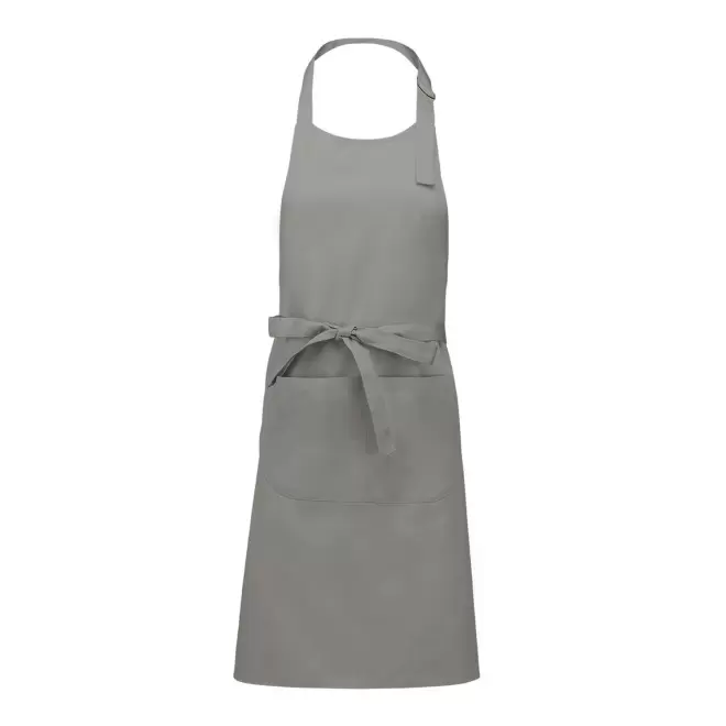 TABLIER LONG PERSONNALISABLE EN POLYCOTON 190 POCHE 'KARITAB' - gris clair