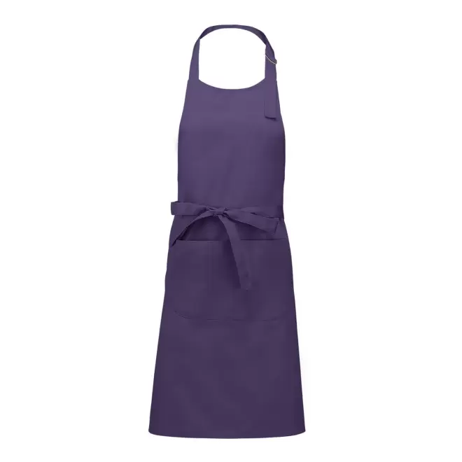 TABLIER LONG PERSONNALISABLE EN POLYCOTON 190 POCHE 'KARITAB' - violet