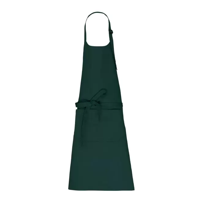TABLIER LONG EN COTON PERSONNALISE 280G POCHE BIO 'KARITAB' - vert forêt