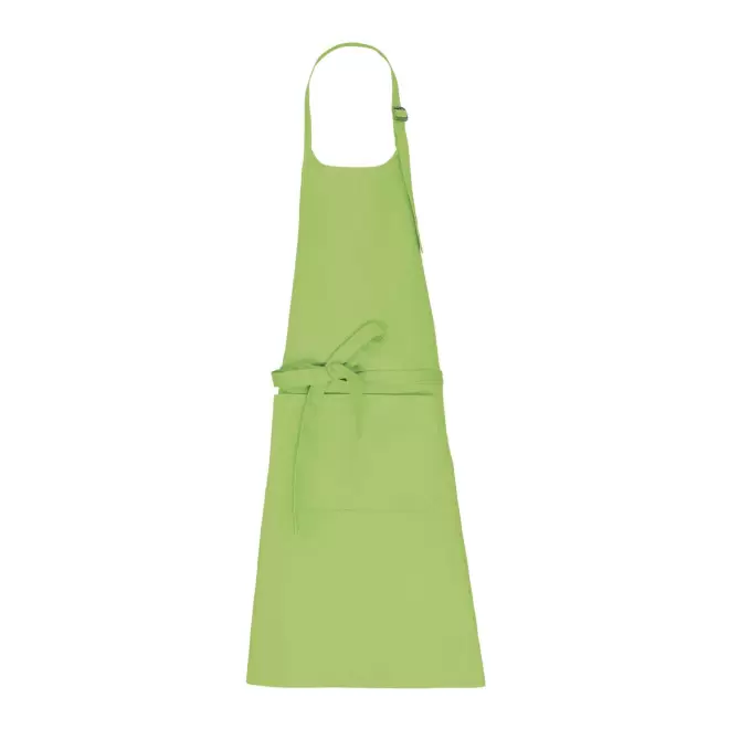 TABLIER LONG EN COTON PERSONNALISE 280G POCHE BIO 'KARITAB' - citron vert