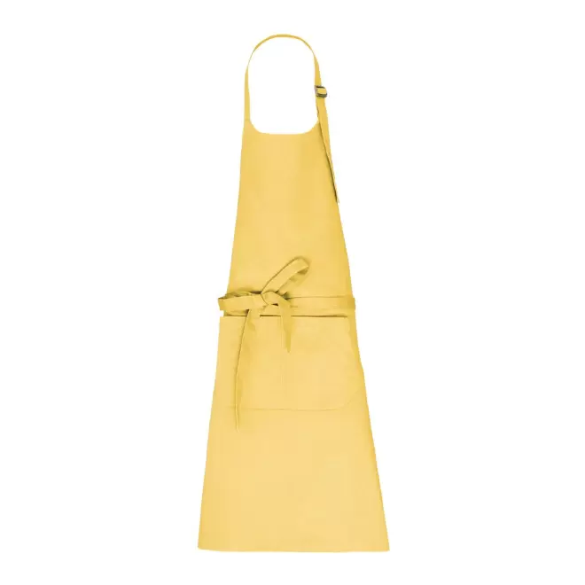 TABLIER LONG EN COTON PERSONNALISE 280G POCHE BIO 'KARITAB' - jaune