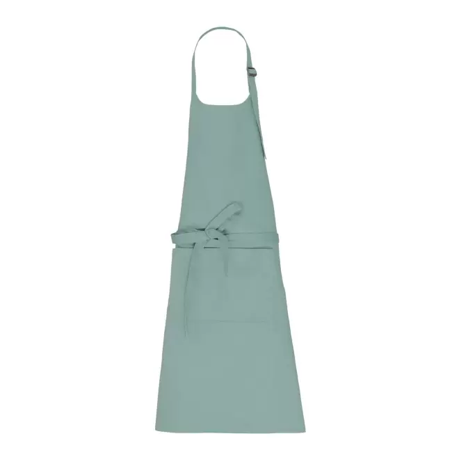 TABLIER LONG EN COTON PERSONNALISE 280G POCHE BIO 'KARITAB' - sauge