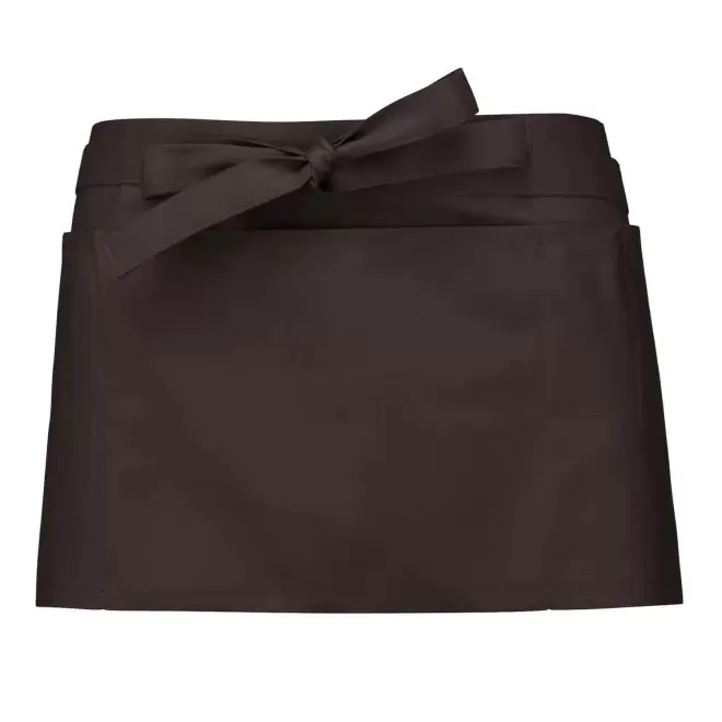 TABLIER COURT EN POLYCOTON PERSONNALISE 190G 'KARITAB' - chocolat