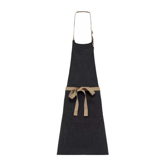 TABLIER LONG PERSONNALISABLE EN COTON RECYCLE 200G 'KARITAB' - noir