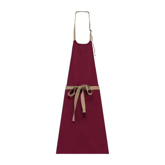 TABLIER LONG PERSONNALISABLE EN COTON RECYCLE 200G 'KARITAB' - bordeaux