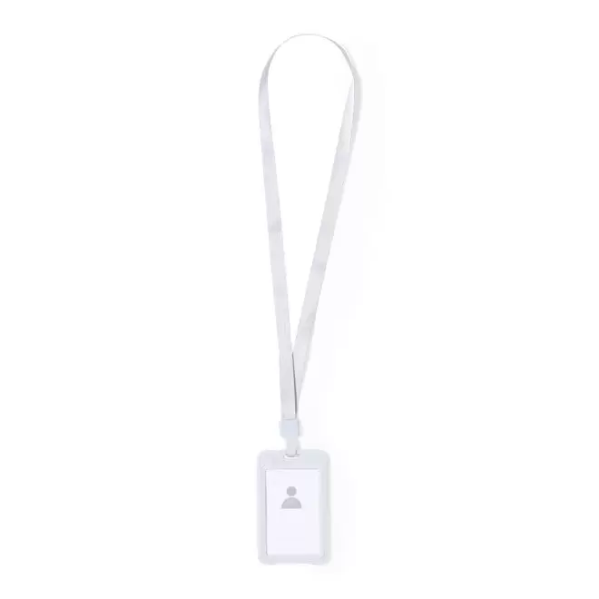 TOUR DE COU PORTE BADGE PERSONNALISABLE 'PARTICULA' - blanc