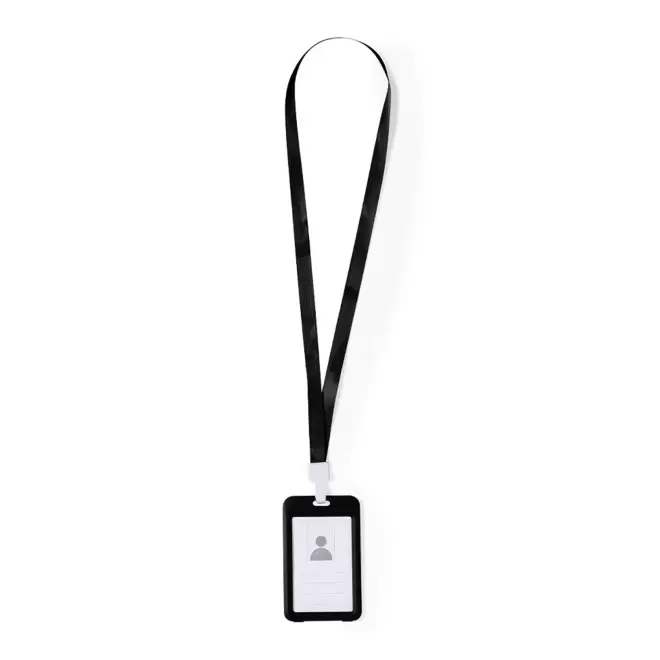 TOUR DE COU PORTE BADGE PERSONNALISABLE 'PARTICULA' - noir