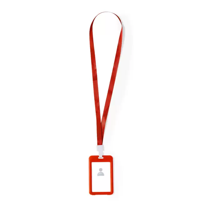 TOUR DE COU PORTE BADGE PERSONNALISABLE 'PARTICULA' - rouge