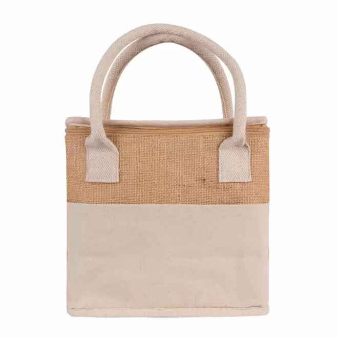 SAC ISOTHERME PERSONNALISABLE COTON ET JUTE 'CHIC' - naturel