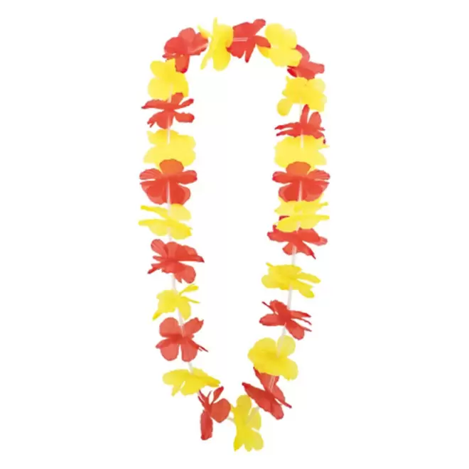 COLLIER DE FLEUR 'COUCOU' - jaune/rouge