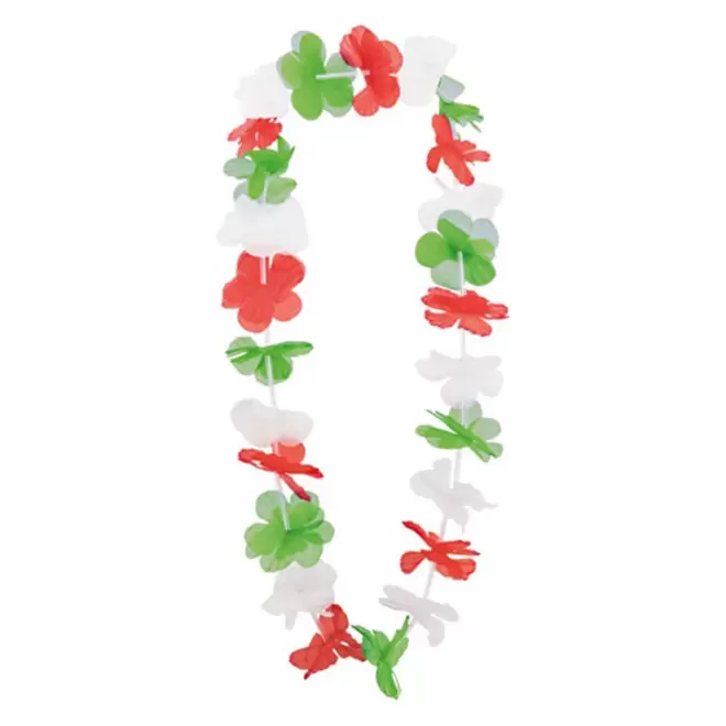 COLLIER DE FLEUR 'COUCOU' - vert/blanc/rouge