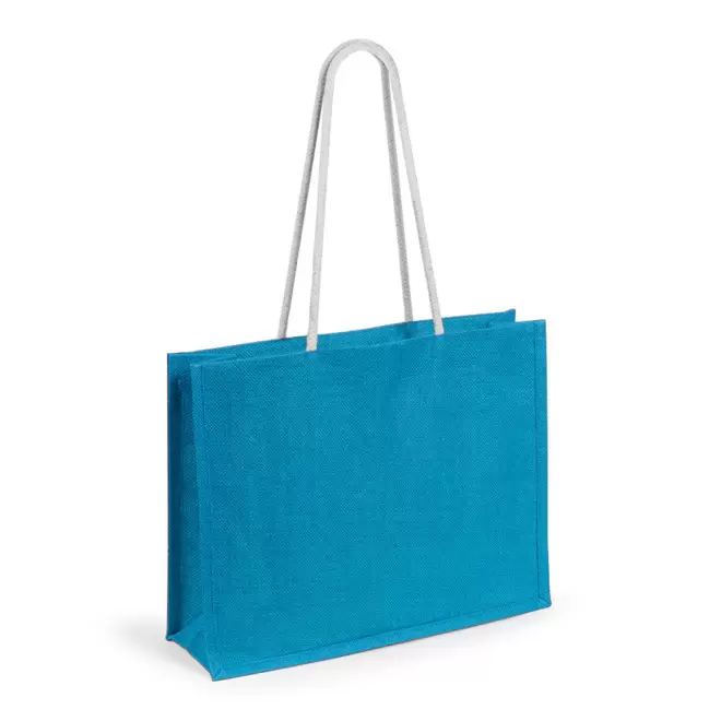 SAC EN JUTE COLOREE PERSONNALISABLE 'HINAX' - bleu clair