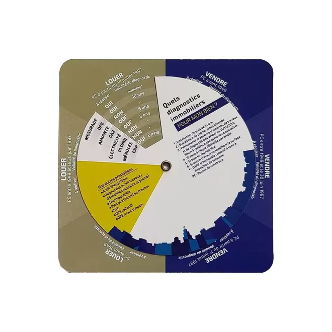 DISQUE PEDAGOGIQUE PERSONNALISABLE 'DIAGNOSTIC IMMO' - quadrichromie