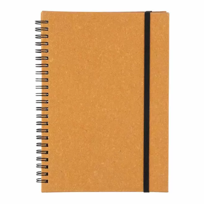 CARNET A SPIRALES PERSONNALISABLE EN PU RECYCLE 'LETYOU' - brun