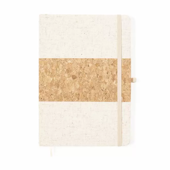 CARNET EN LIEGE ET LIN PERSONNALISE 'CLEO' - beige