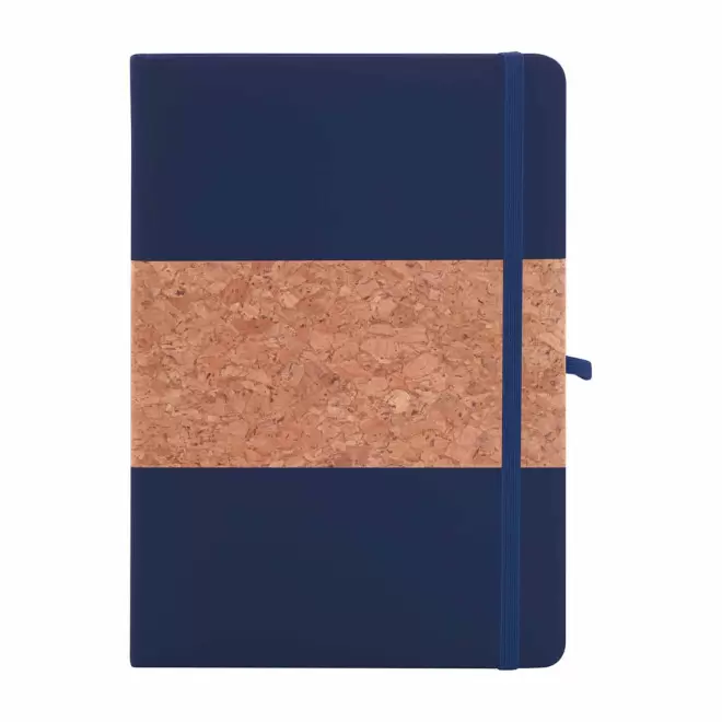 CARNET EN LIEGE ET PU RECYCLE PERSONNALISE 'ISHA' - bleu fonce