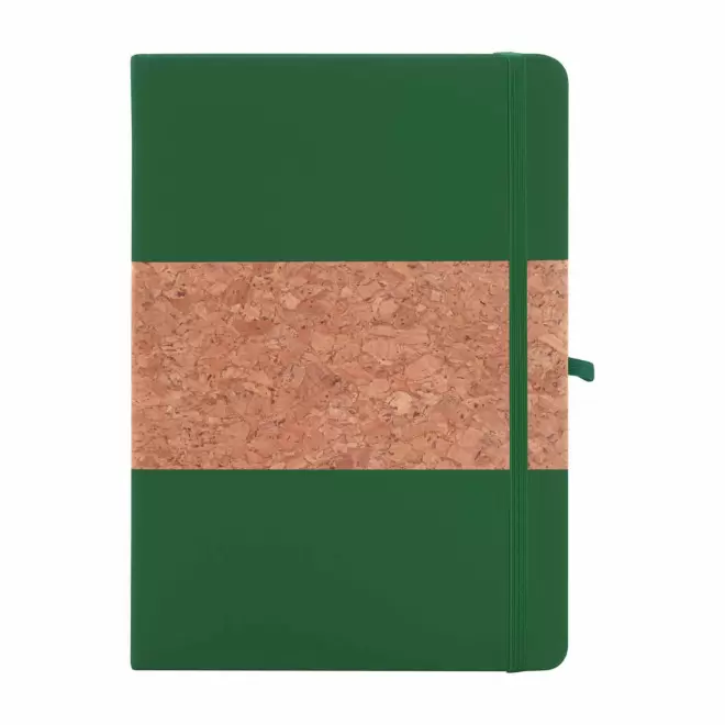 CARNET EN LIEGE ET PU RECYCLE PERSONNALISE 'ISHA' - vert