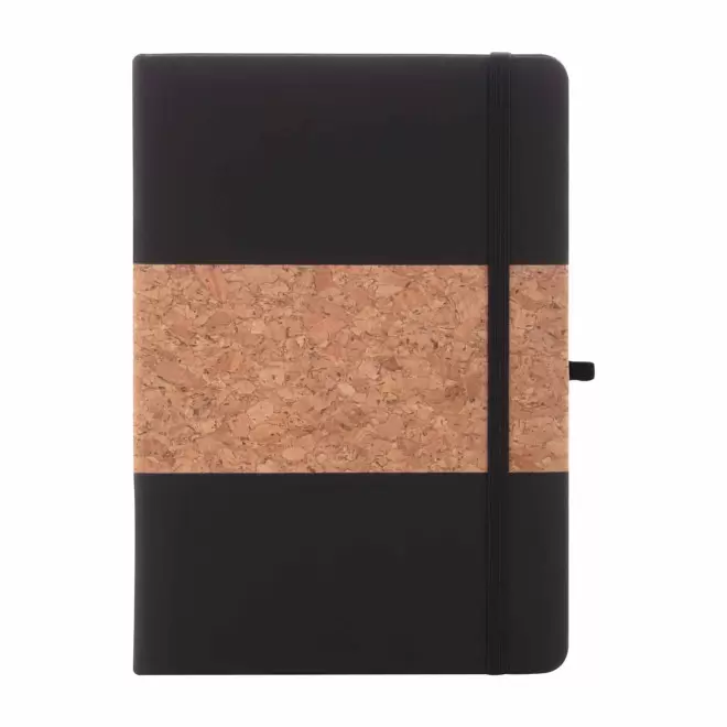 CARNET EN LIEGE ET PU RECYCLE PERSONNALISE 'ISHA' - noir