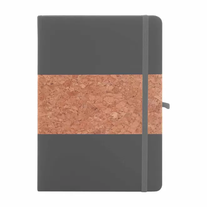 CARNET EN LIEGE ET PU RECYCLE PERSONNALISE 'ISHA' - gris