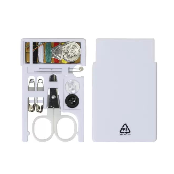 KIT DE COUTURE ETUI RECYCLE PERSONNALISE 'REPARO CARTE' - blanc