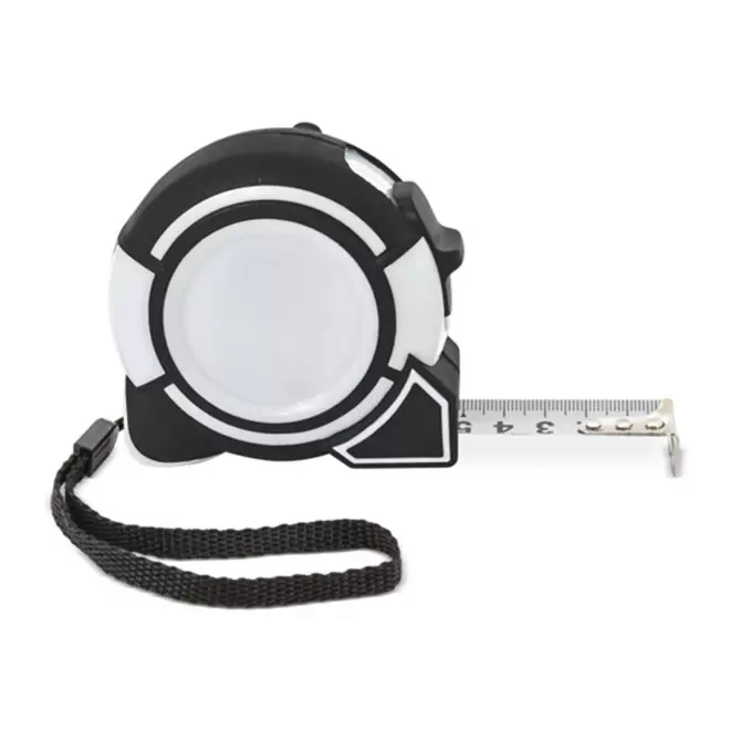 METRE RUBAN PERSONNALISE 'MEDIDA 5M' - blanc/noir