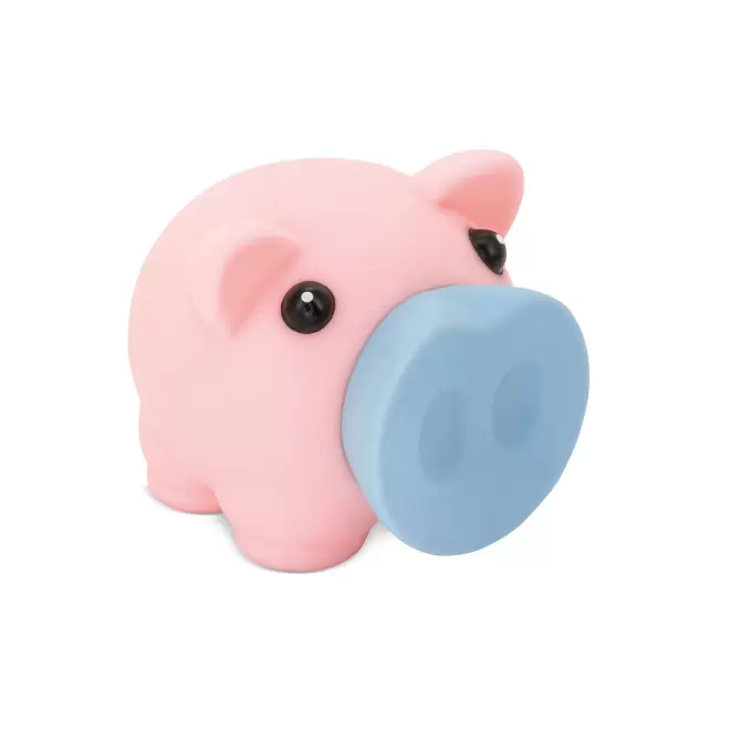 TIRELIRE PERSONNALISEE 'GROWY BICOLORE' - rose/bleu