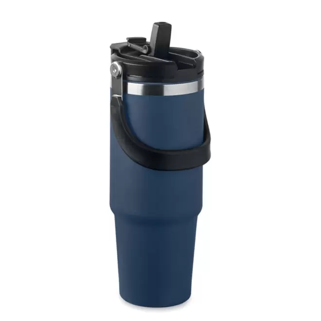 MUG ISOTHERME PERSONNALISE ACIER RECYCLE 850ML 'FAMEZ'  - bleu marine