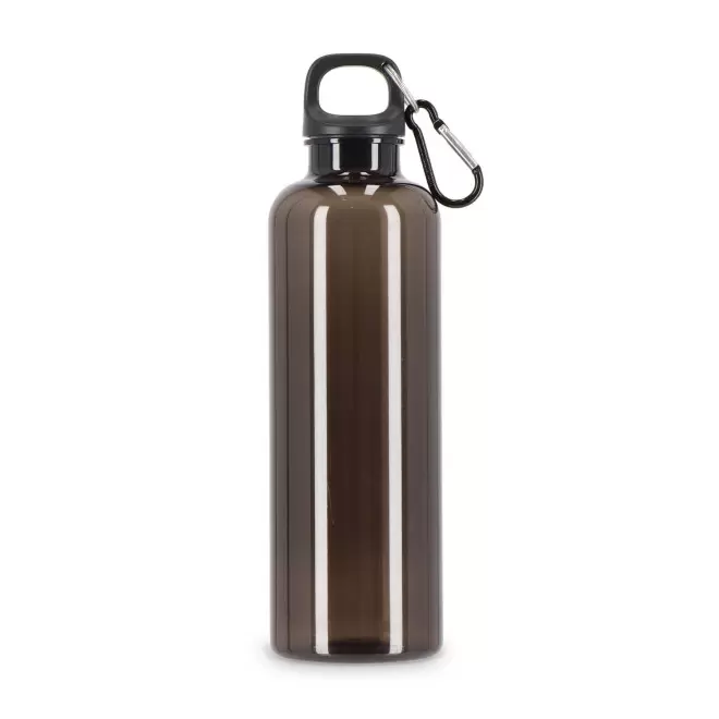 GOURDE RPET AVEC MOUSQUETON 750ML PERSONNALISABLE 'MANCYO' - noir transparent